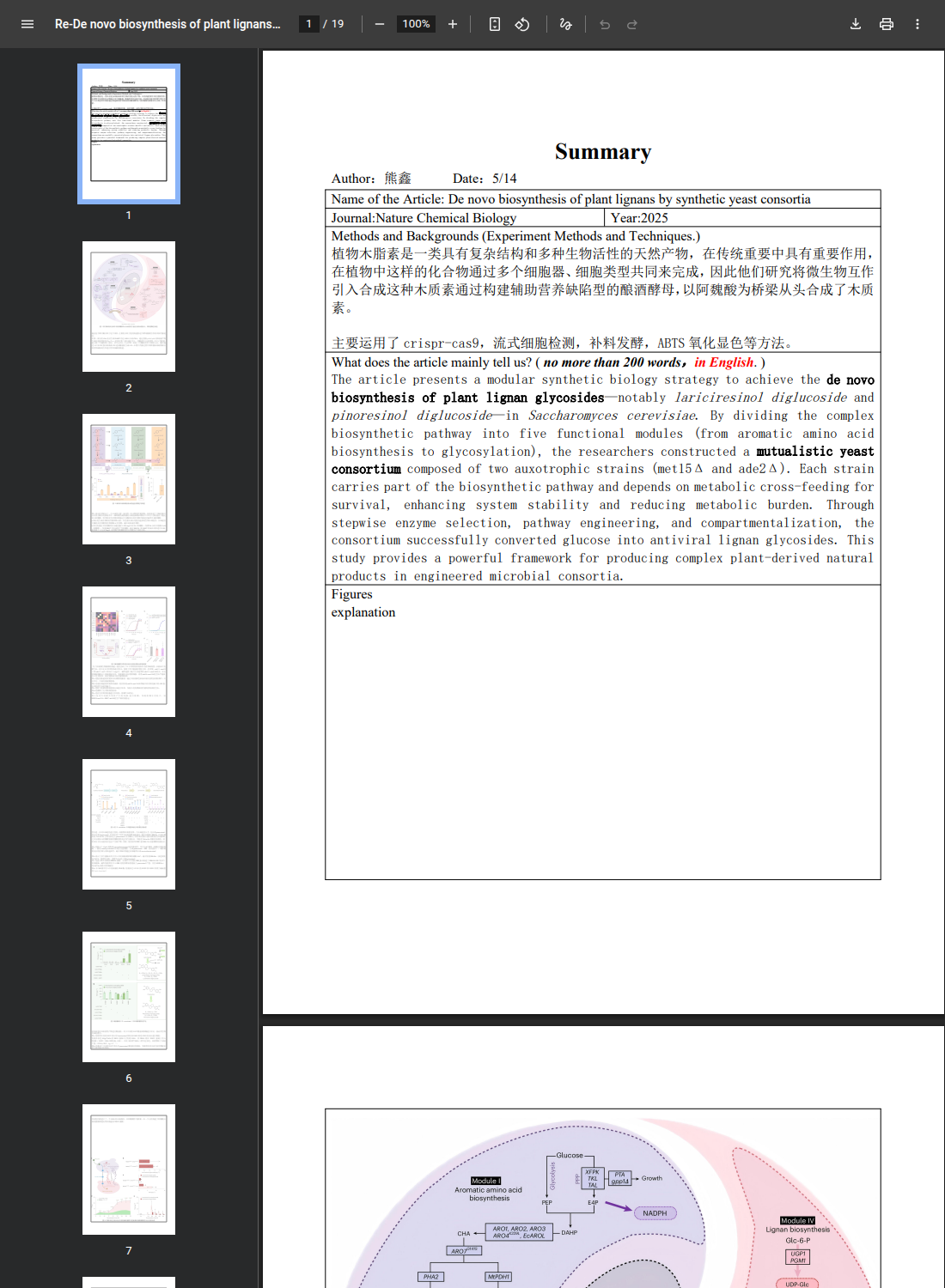 Preview of De novo biosynthesis of plant lignans by synthetic yeast consortia PDF